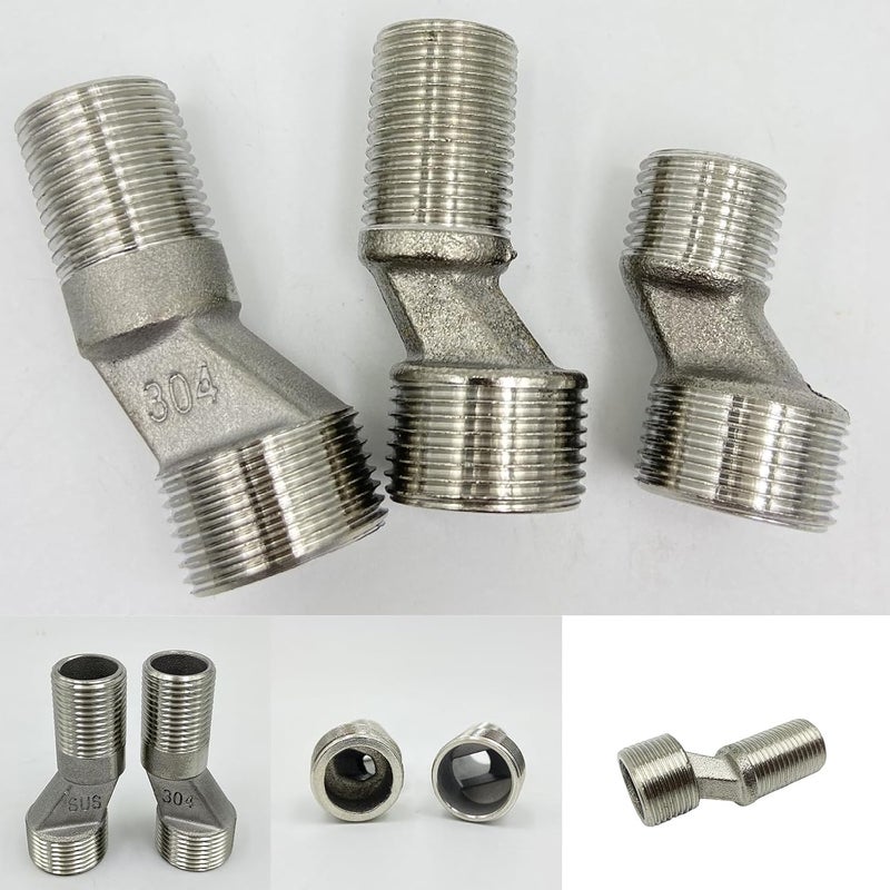 KANGQL Pipes Adapter, Pack of 2 Steel Connection Adapters Steel Eccentric Connection Pieces Wall Faucet Connectors Simple Installation - Image 2